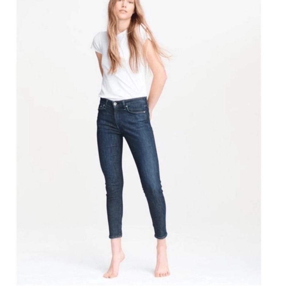 rag & bone Dark Blue Cropped Skinny Jeans